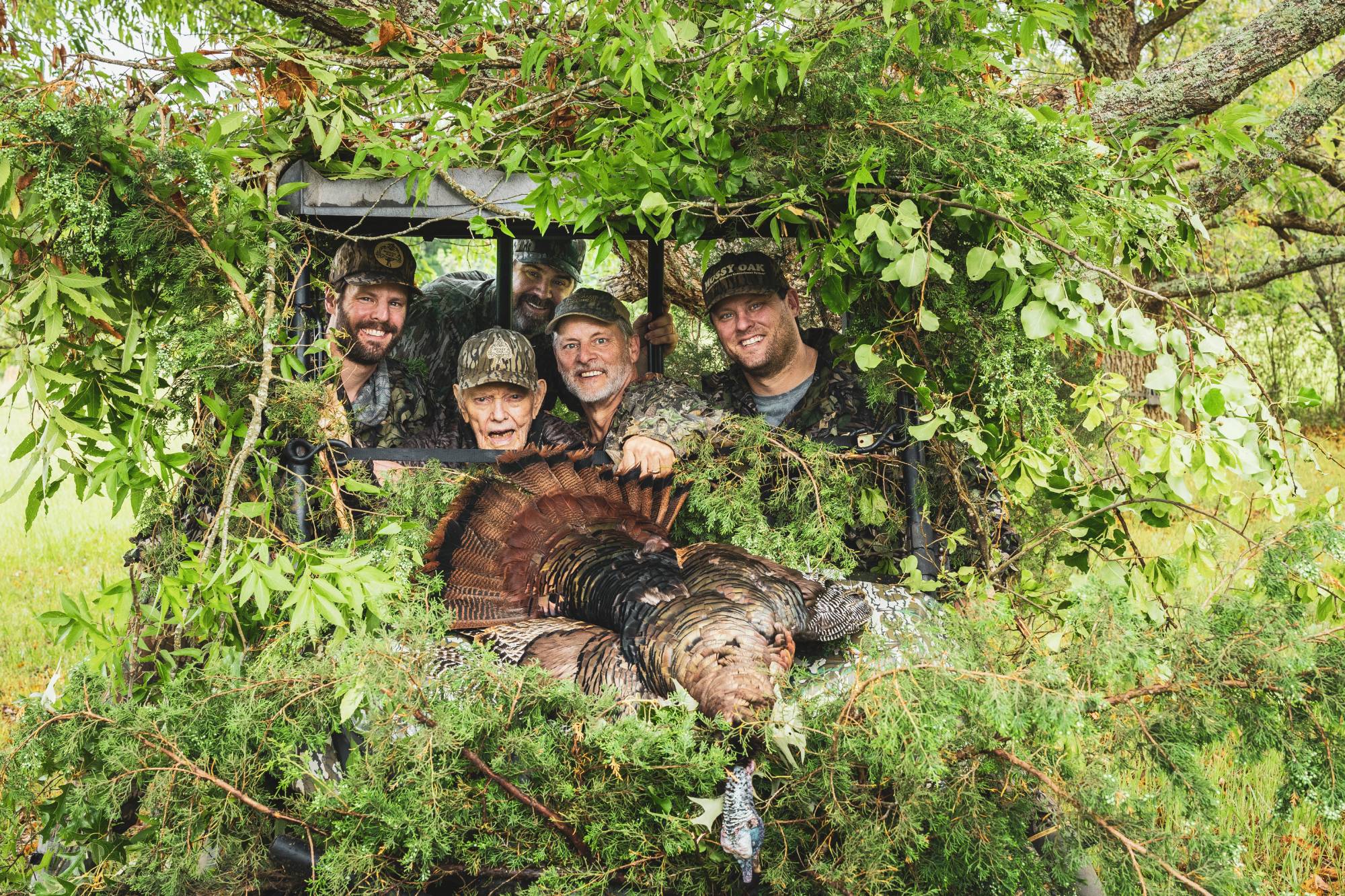 mr fox haas with his family and a wild turkey